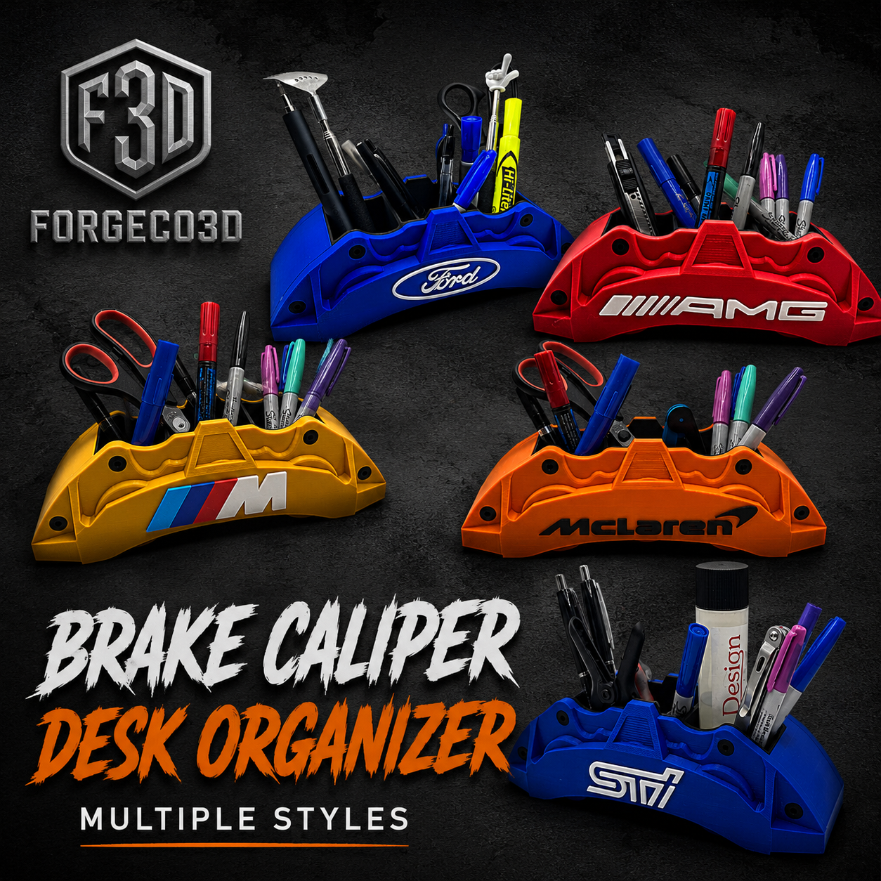 Custom Brake Caliper Desk Organizer – Choose Your Brand & Color