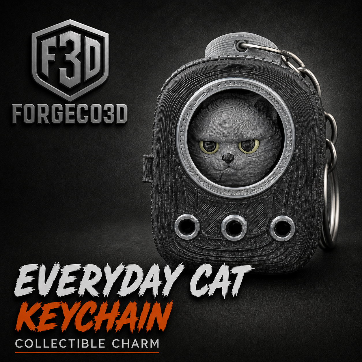 CatPack Backpack Buddies – 3D Printed Cat Keychains