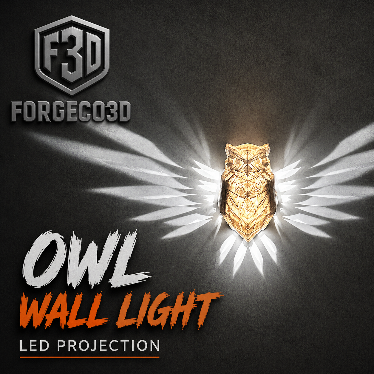 Night Owl LED Wall Light – 3D Printed Owl Sconce