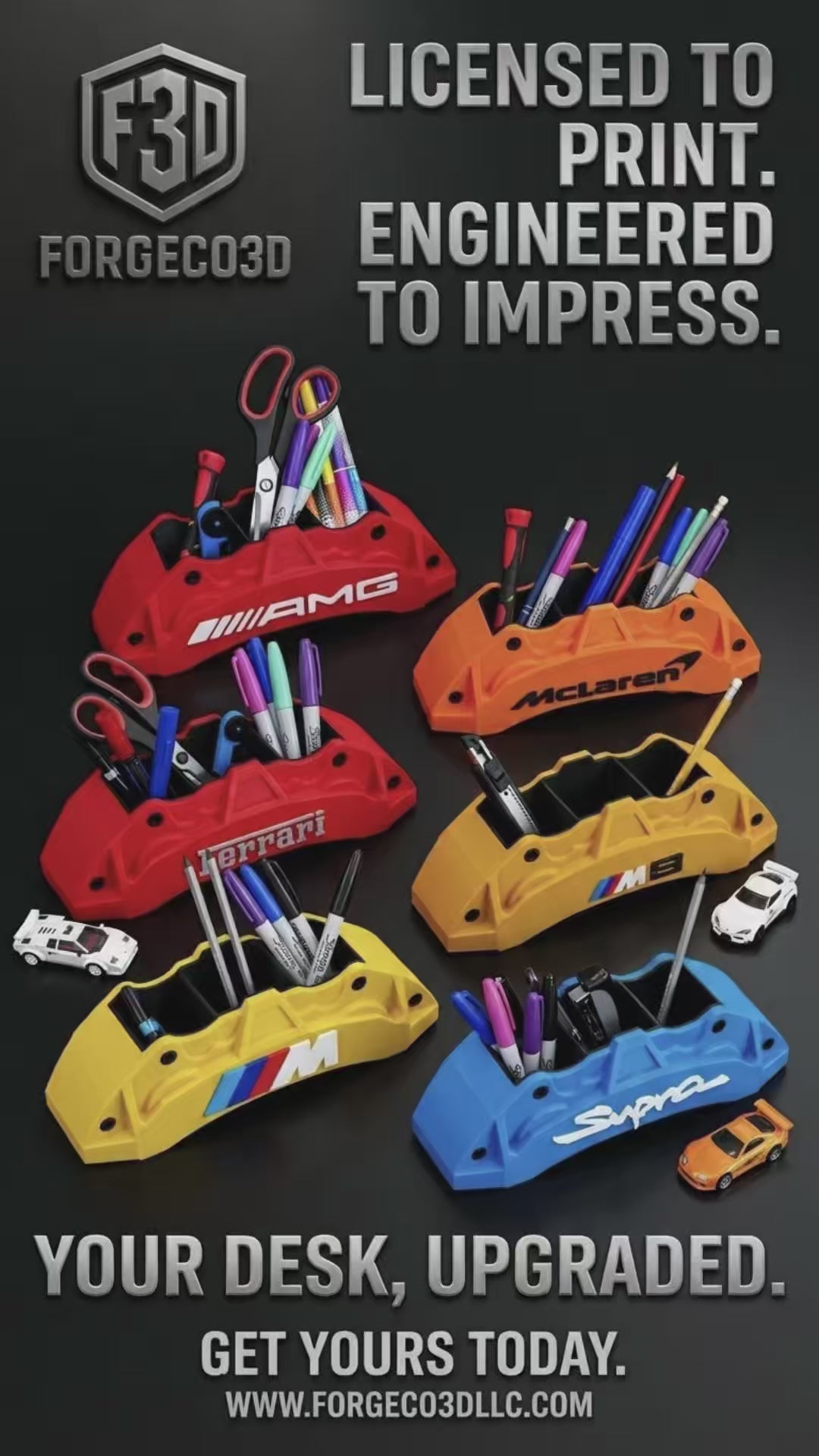 Custom Brake Caliper Desk Organizer – Choose Your Brand & Color