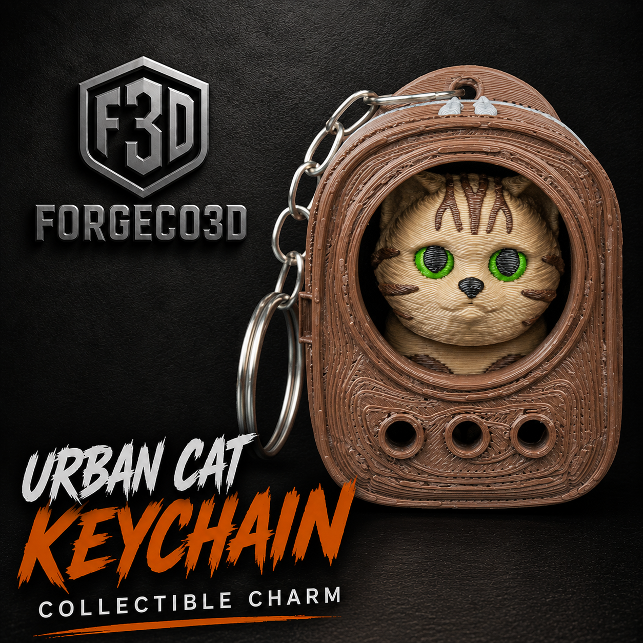 CatPack Backpack Buddies – 3D Printed Cat Keychains